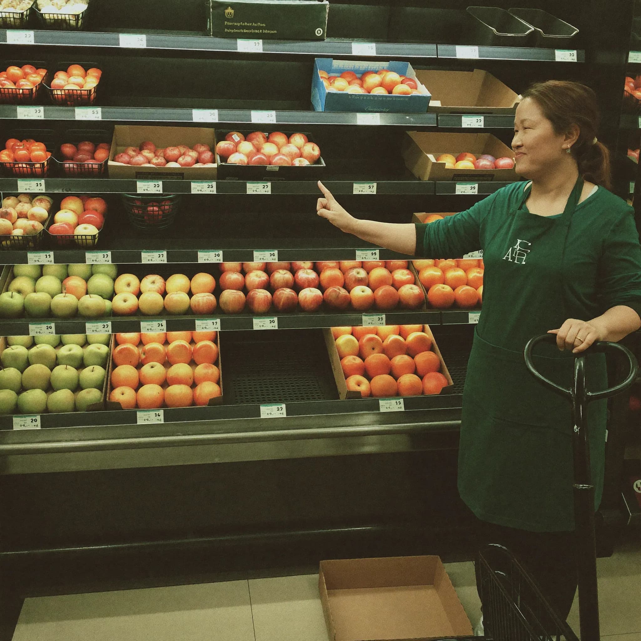Restocked produce endcap